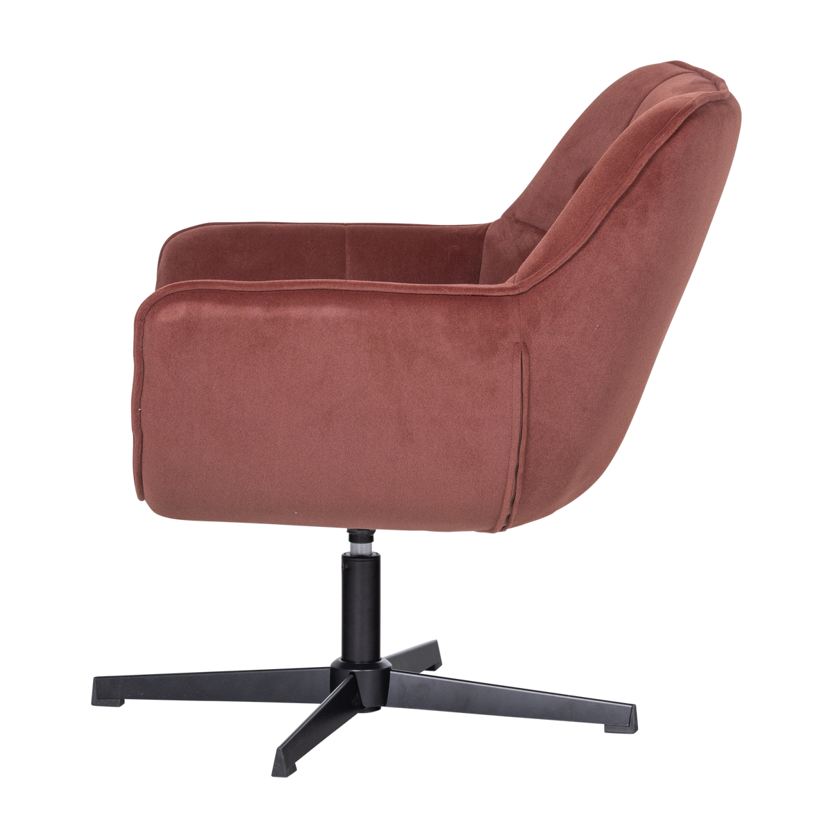 WIBO DREHSESSEL MAT VELVET BRAUN/ROT [fsc]