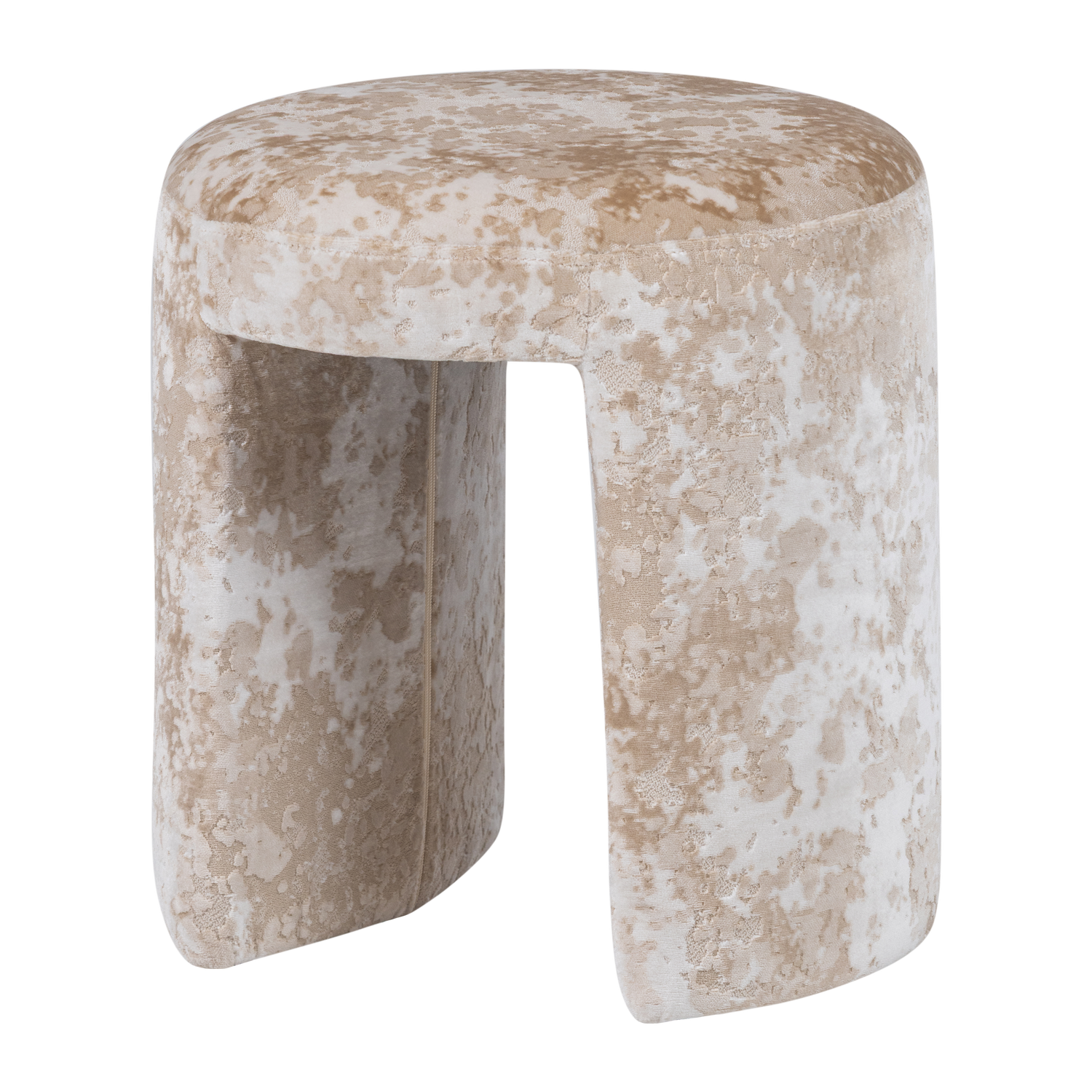 CHARLIE GEPOLSTERTER HOCKER STRUKTURSTOFF BEIGE [fsc]