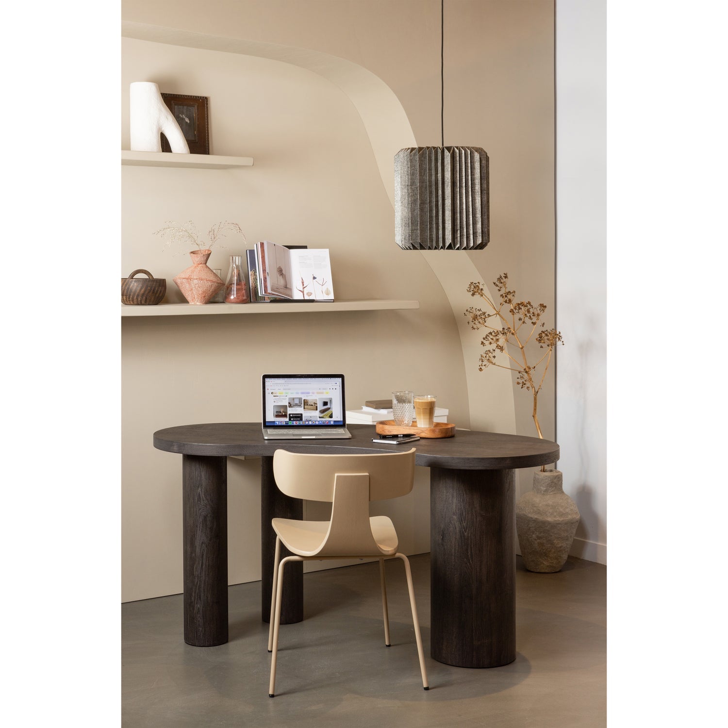 MAAN ORGANIC BEISTELLTISCH/SCHREIBTISCH MDF DUNKELBRAUN