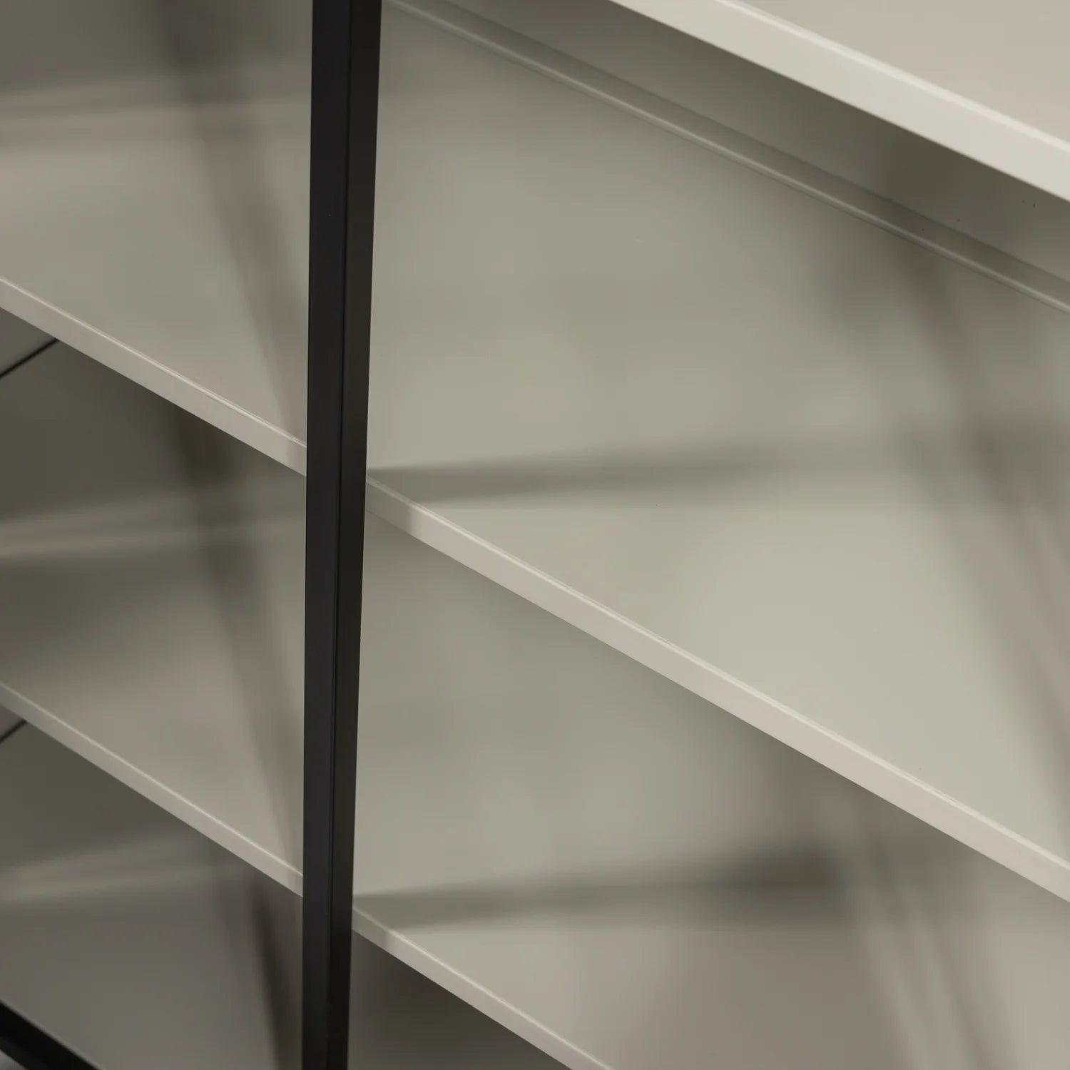 EXHIBIT XL 3-TURIG VITRINE SCHRANK METALL SCHWARZ BEIGE 200x140x40 cm