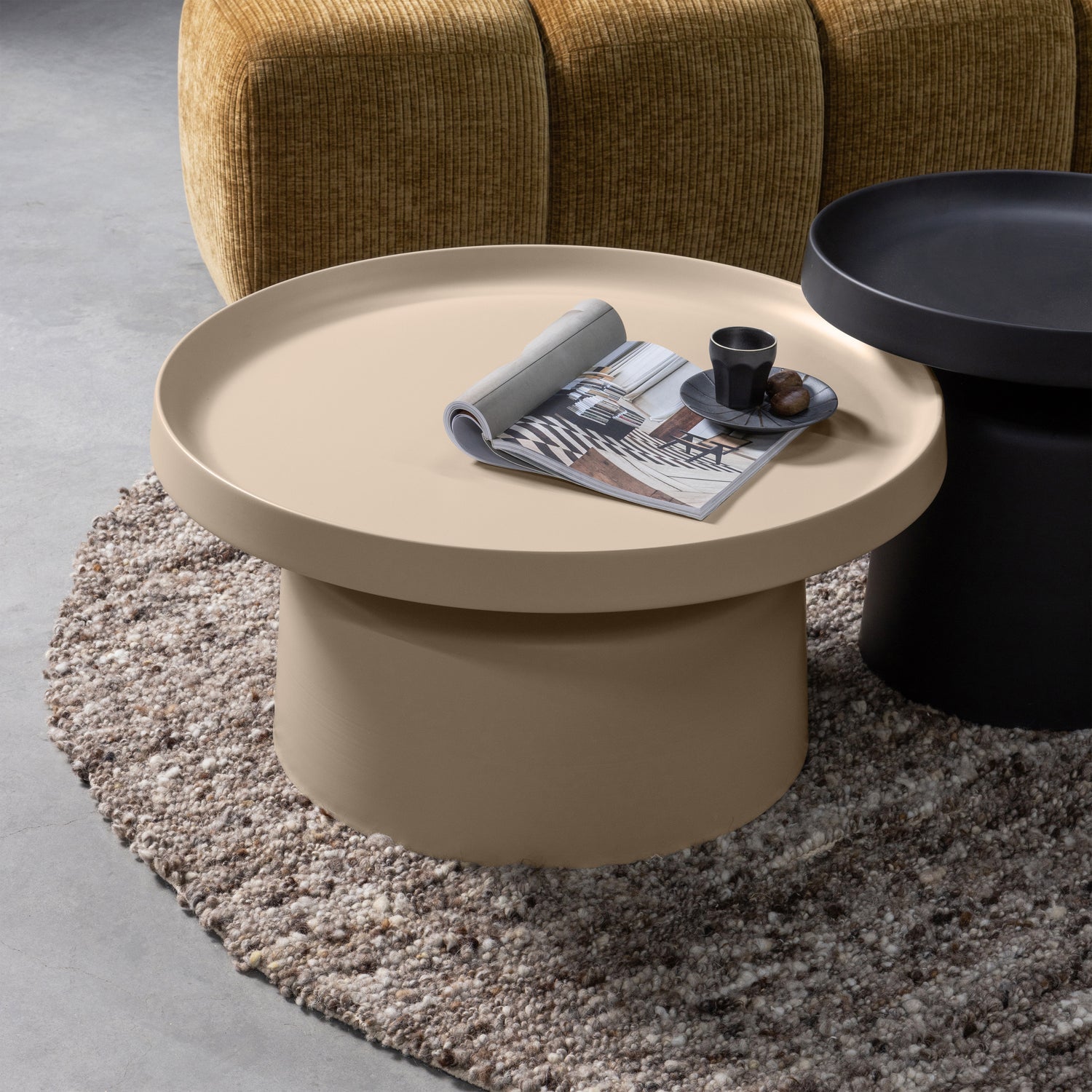 PEER BEISTELLTISCH METALL SAND 35xO74CM