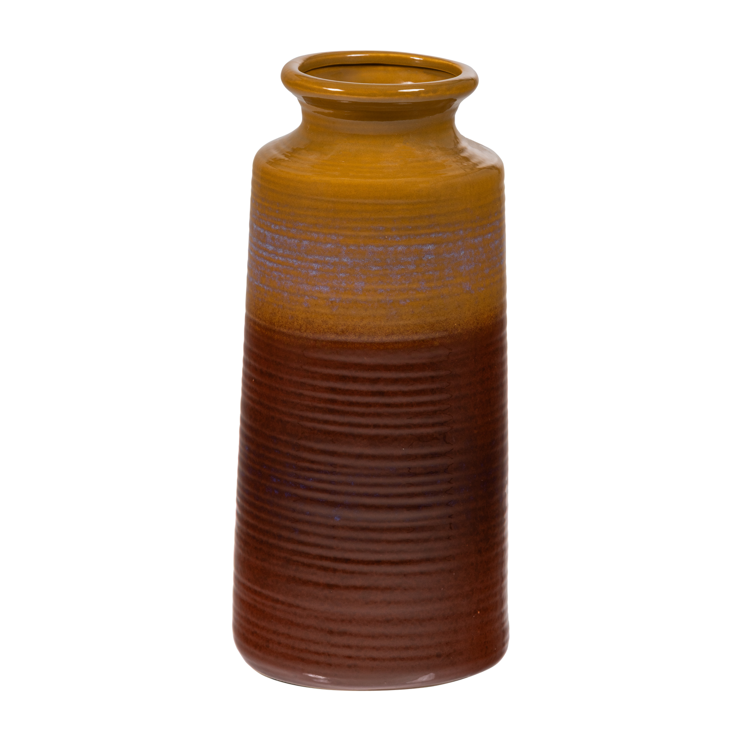 DECENNIA XL VASE KERAMIK GELB/BRAUN 38xO17 CM