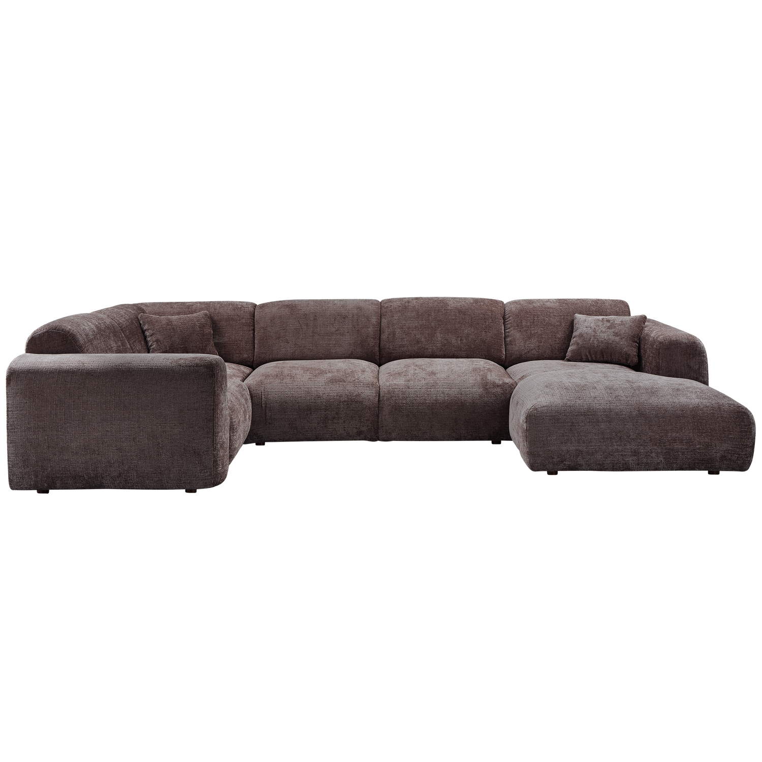 CLOUD ECKSOFA LINKS GEWEBTE CHENILLE WARMES BRAUN
