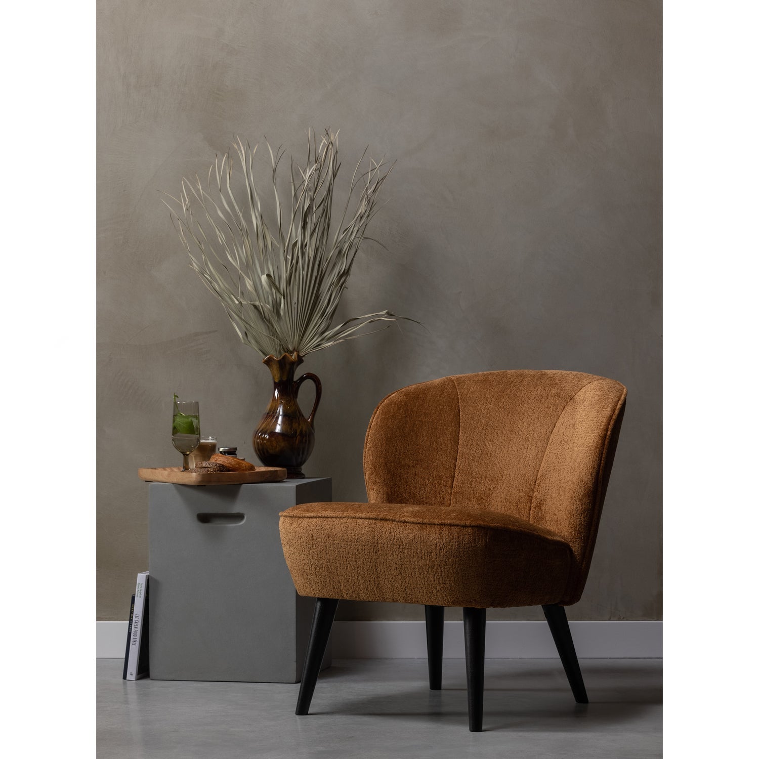 SARA SESSEL STRUCTURE VELVET COGNAC