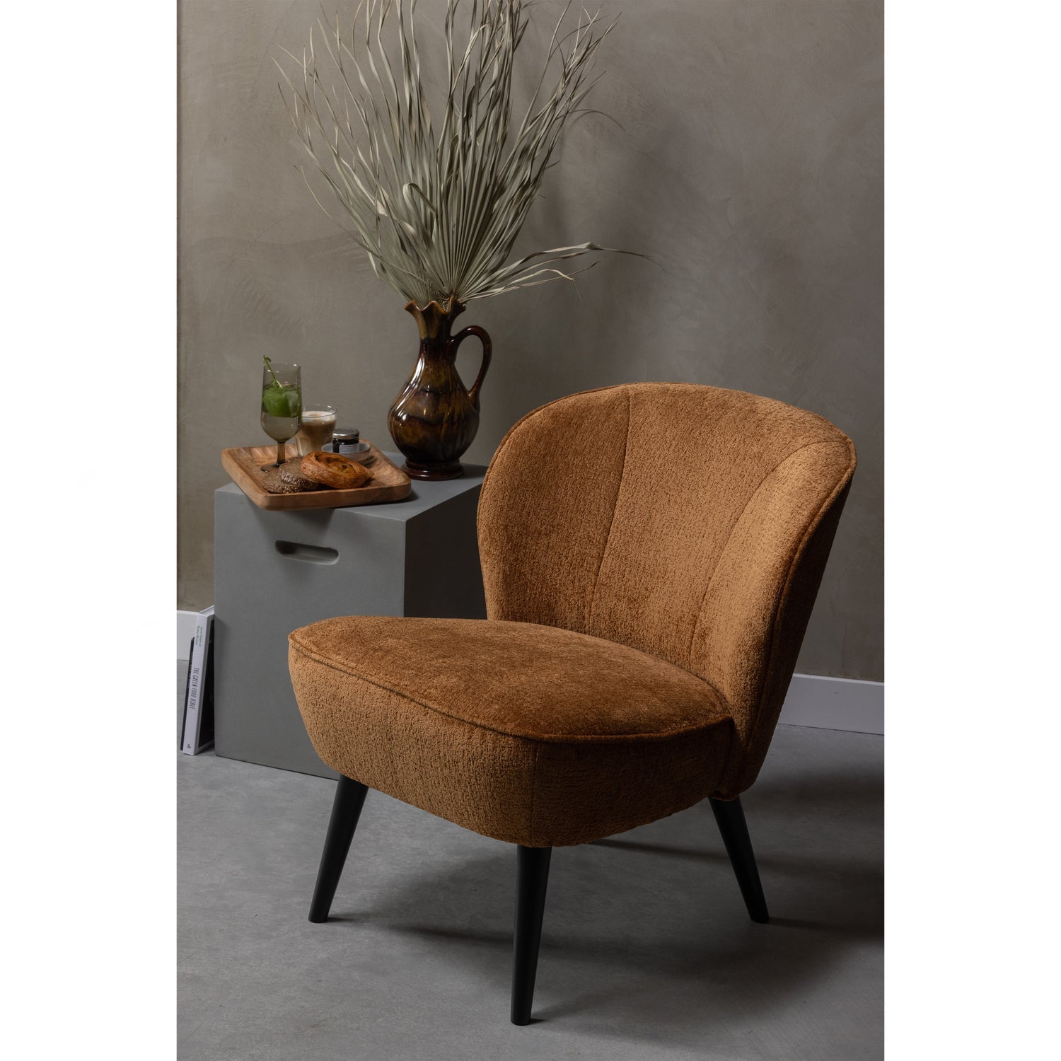 SARA SESSEL STRUCTURE VELVET COGNAC