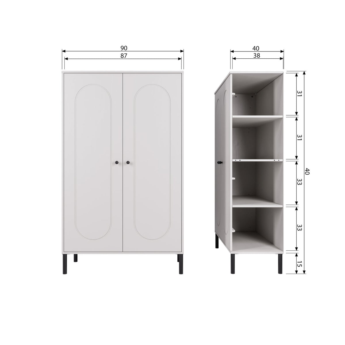 XINA NIEDRIGER SCHRANK KIEFER WOLKENGRAU [fsc]