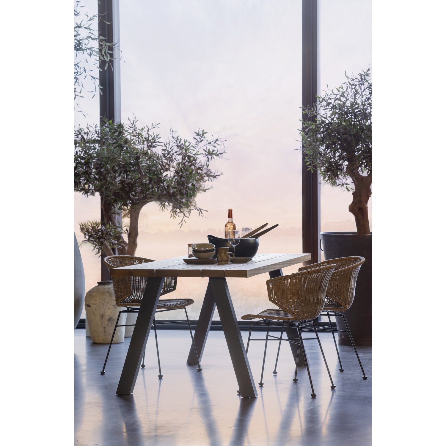 TABLO GARTEN TISCH AYOUS NATURAL MIT A-POOT METAL [fsc]