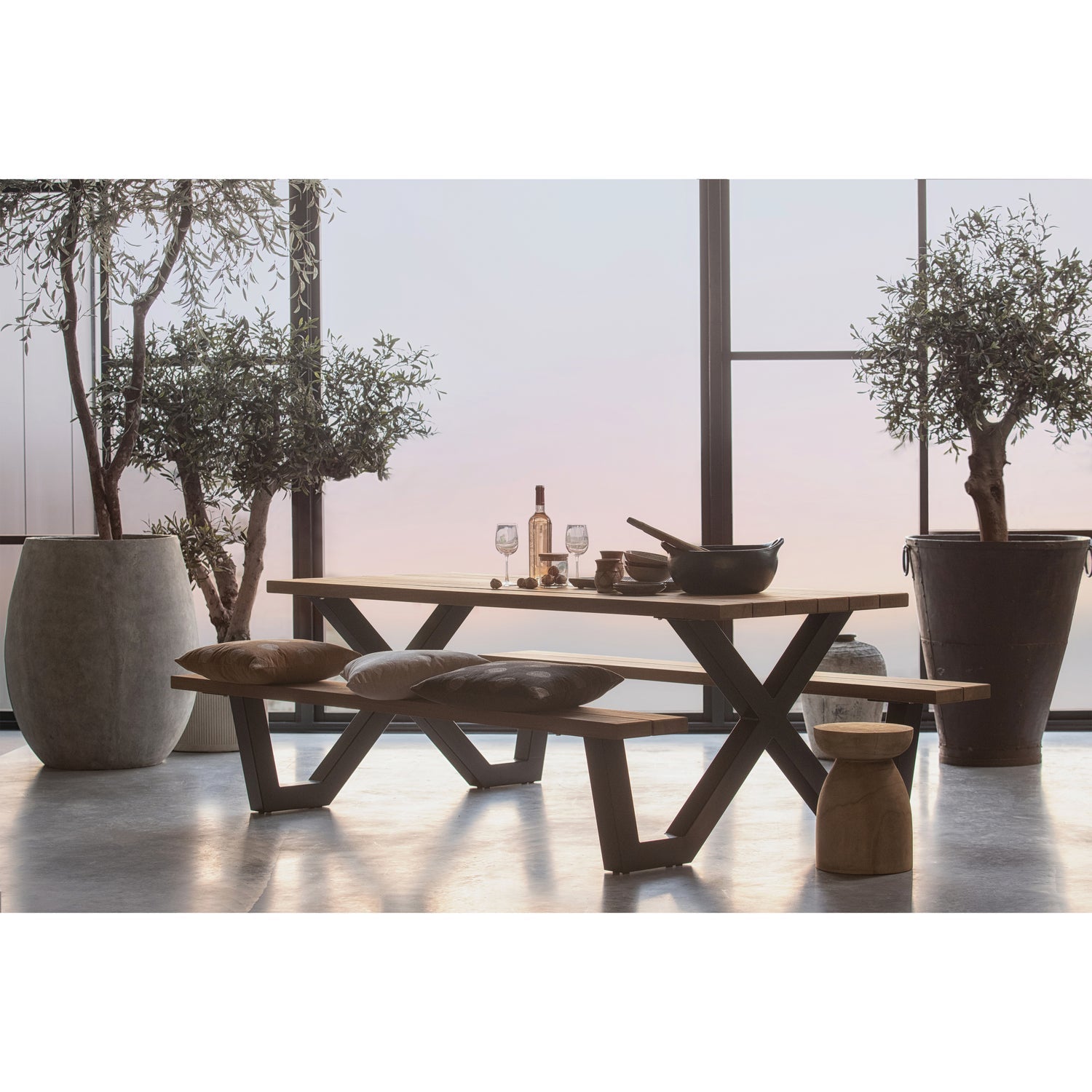 TABLO OUTDOOR PICKNICK TISCH AYOUS NATURAL X-POOT METAL[fsc]