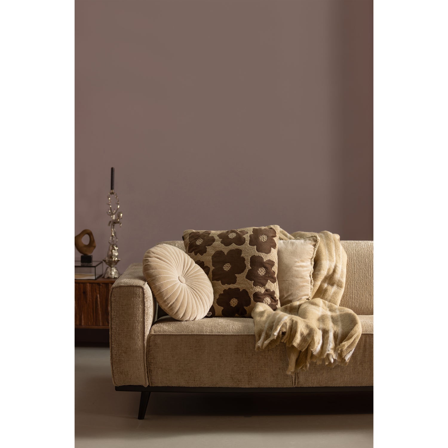 STATEMENT 3-SEATER 230 CM STRUCTURE VELVET WHEATFIELD
