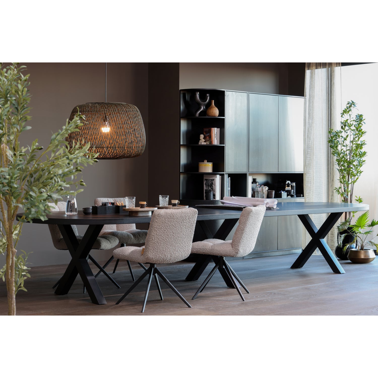 FINCA STAUSCHRANK RUND LINKS 78 CM HOLZ TIEF SCHWARZ [fsc]