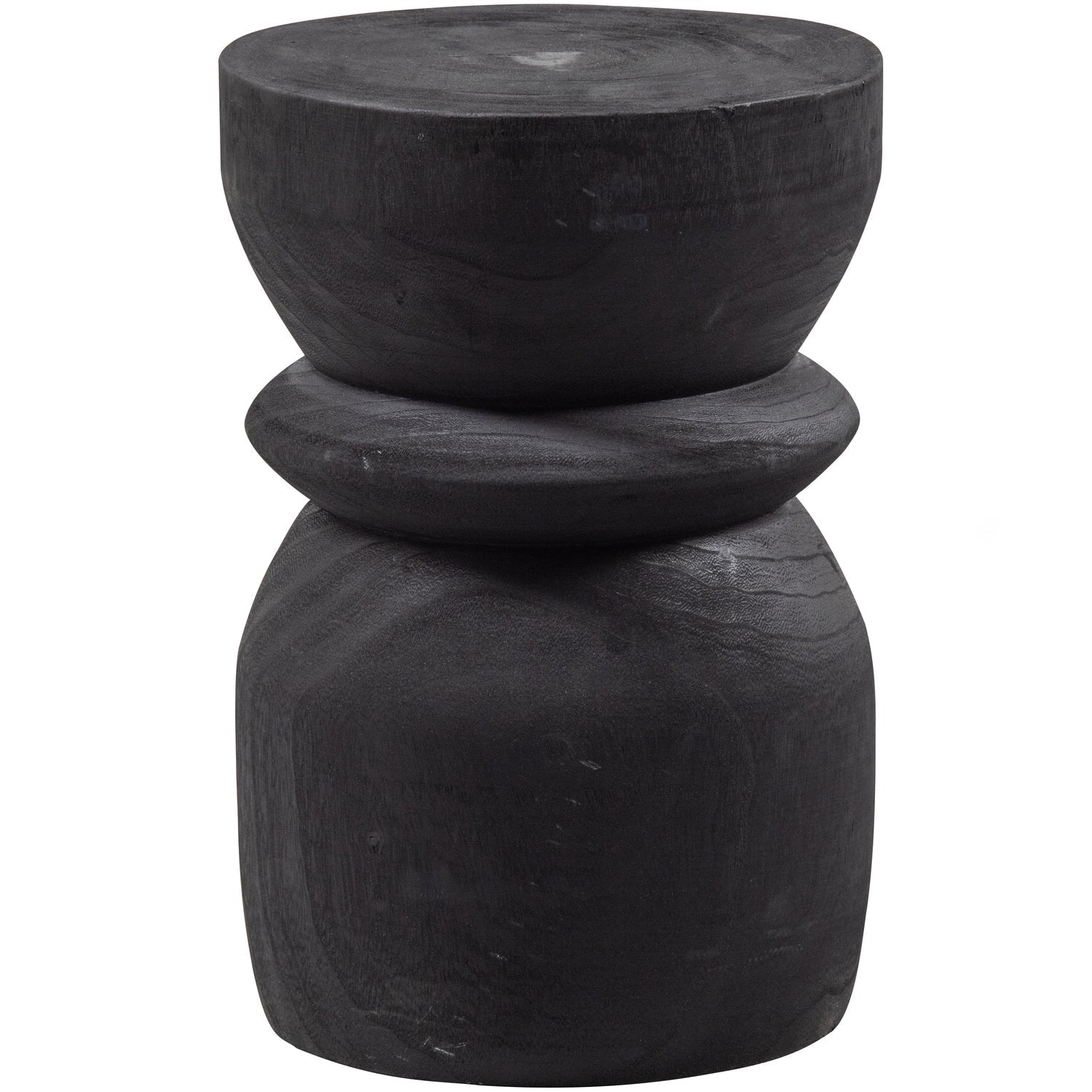BIKKEL HOCKER HOLZ SCHWARZ 40xO28CM