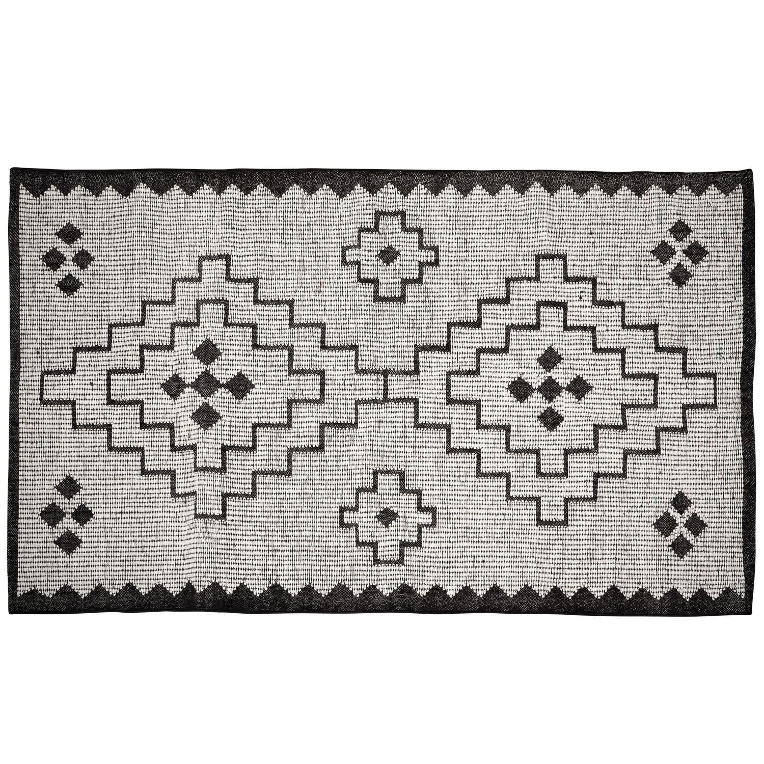 OMARI TEPPICH WOLLE/JUTE NATUR/SCHWARZ 160x230CM