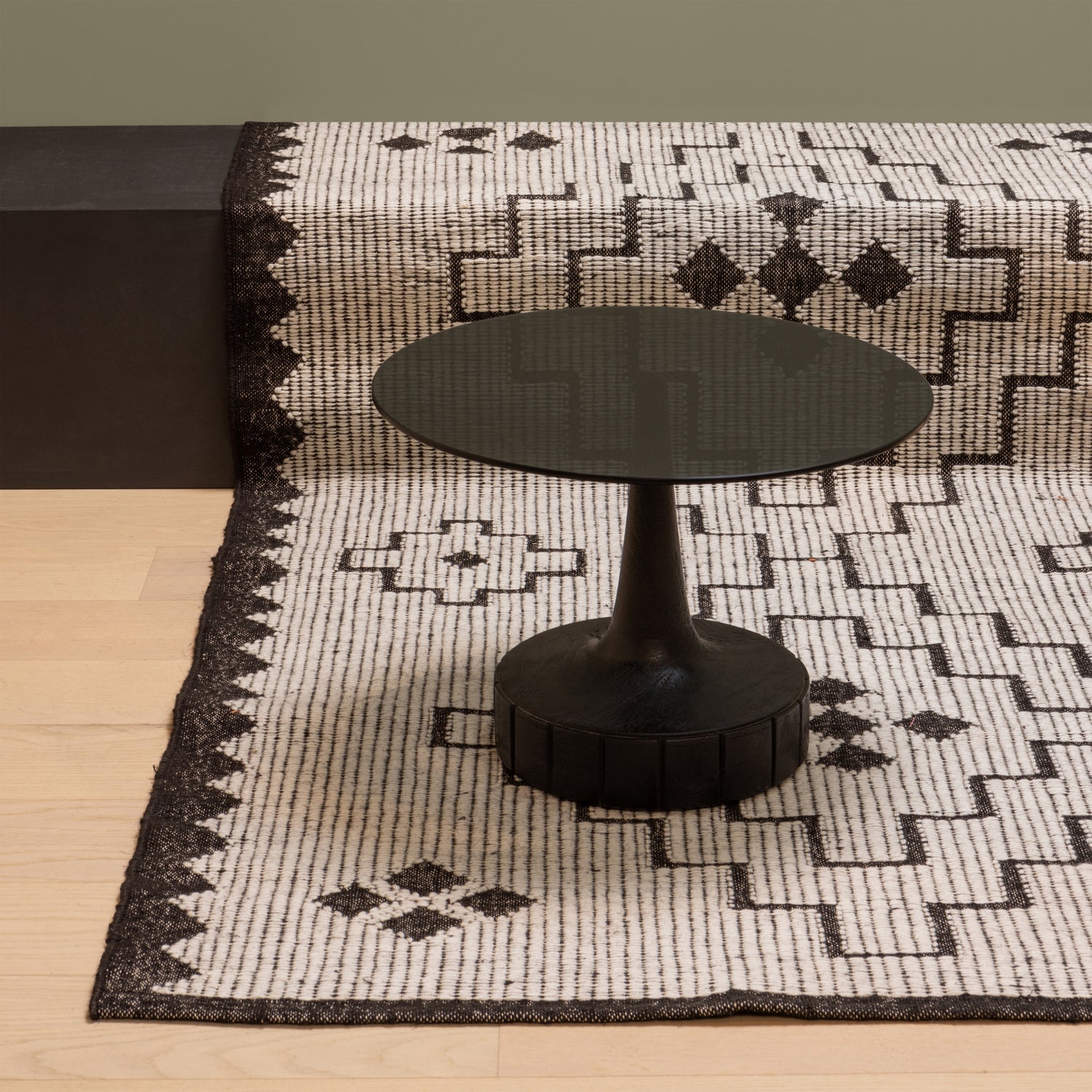 OMARI TEPPICH WOLLE/JUTE NATUR/SCHWARZ 160x230CM