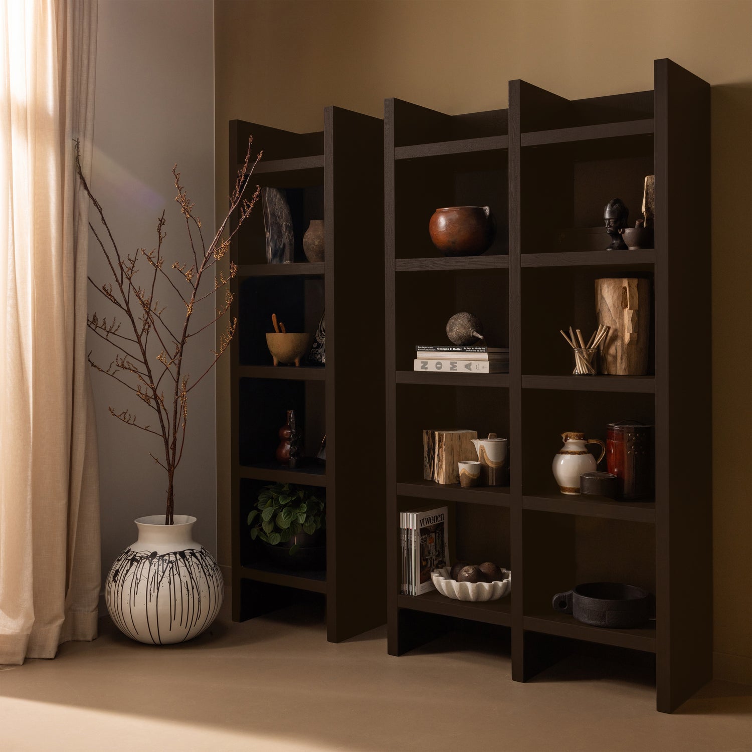 TIMO OFFENER SCHRANK MDF DUNKELBRAUN 195x100x40CM