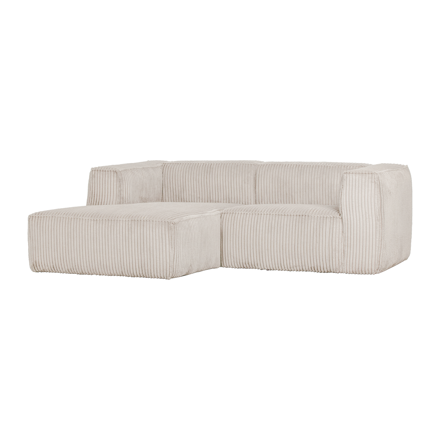 BEAN CHAISE LONGUE SOFA LINKS GERIPPTER STOFF NATUR