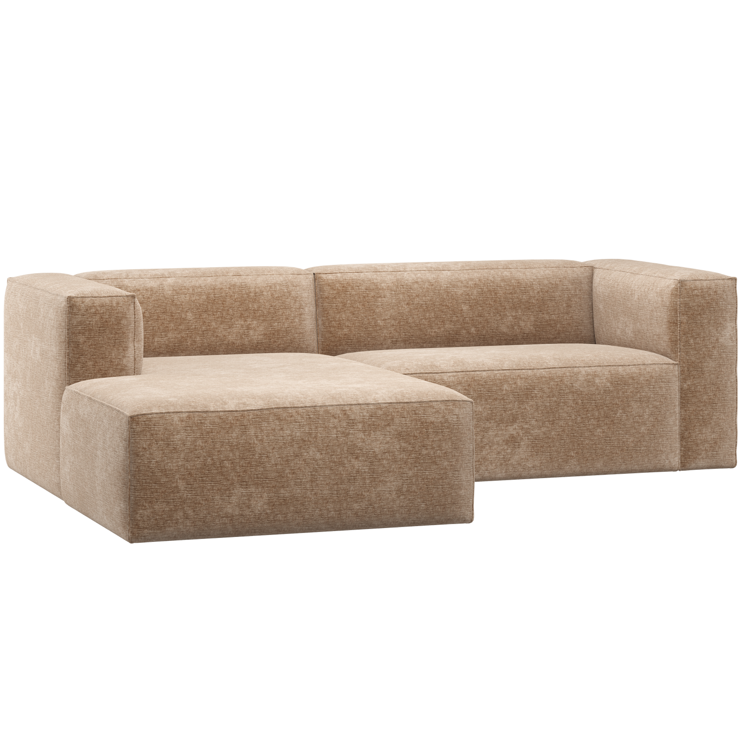 BEAN CHAISE LONGUE SOFA LINKS CHENILLE VELVET PFIRSICH ROSA