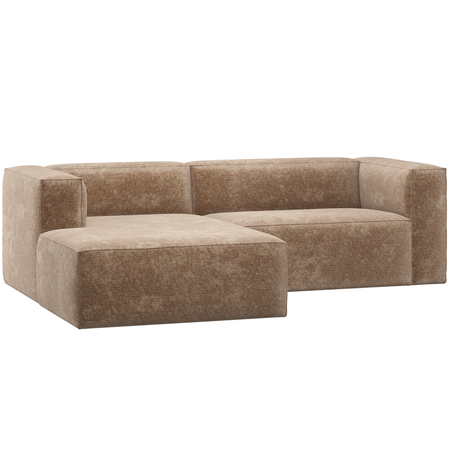 BEAN CHAISE LONGUE SOFA LINKS CHENILLE VELVET TAUPE