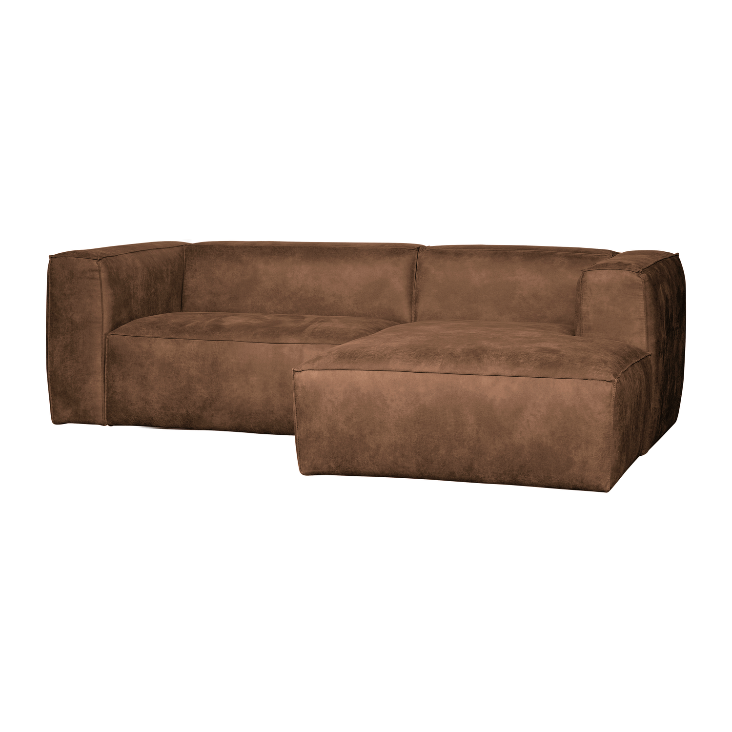 BEAN CHAISE LONGUE SOFA RECHTS ECOLEDER COGNAC