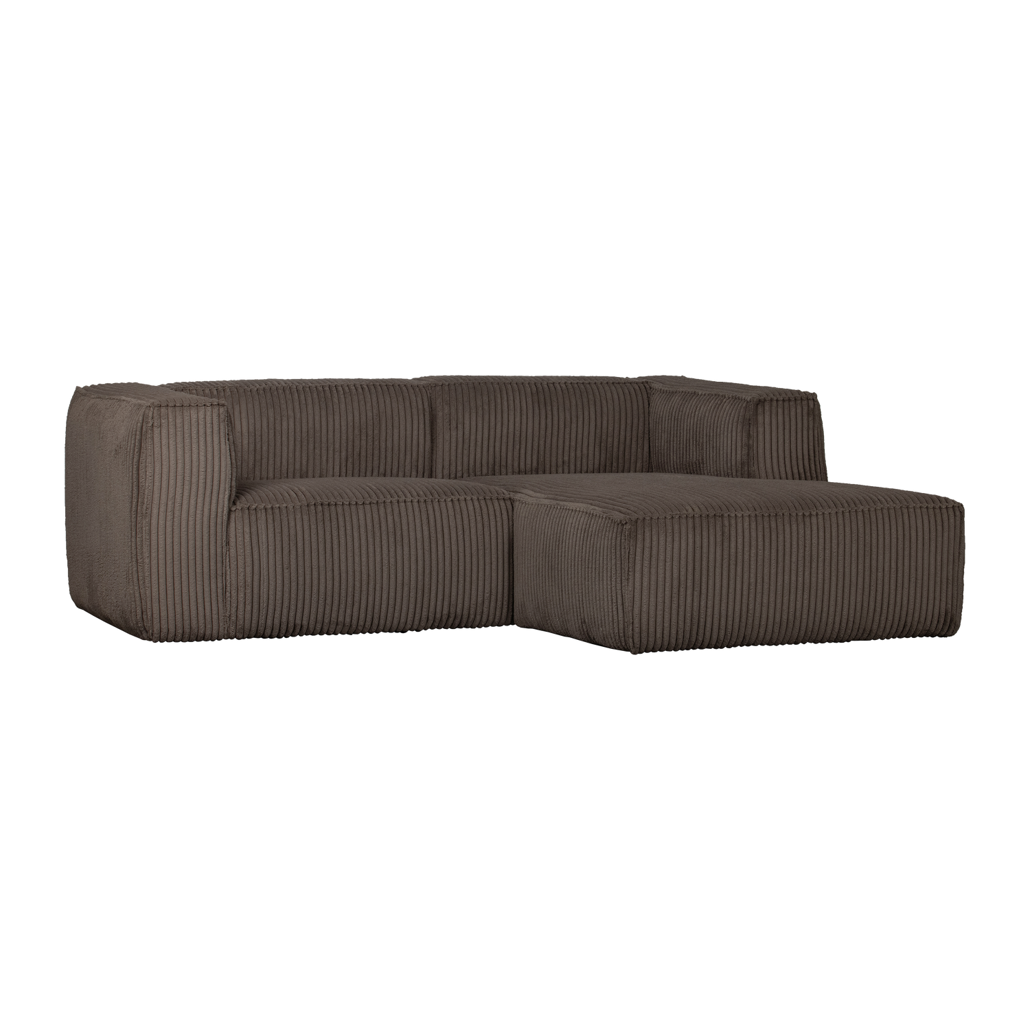 BEAN CHAISE LONGUE SOFA RECHTS GERIPPTER STOFF MUD