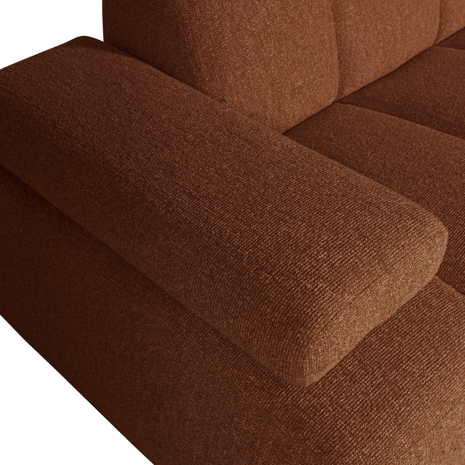 MOJO 1,5-SITZER MIT ARM LINKS BOUCLE ROSTBRAUN MELIERT