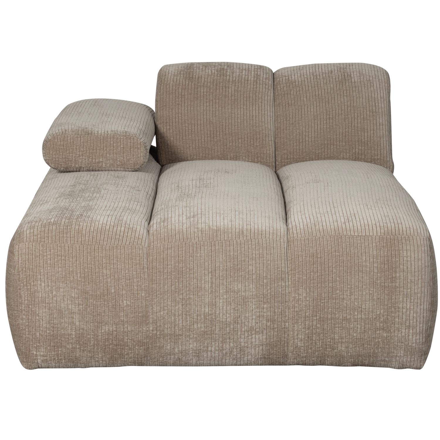 MOJO CHAISELONGUE LINKS GERIPPTER WEBSTOFF DUNKELSAND