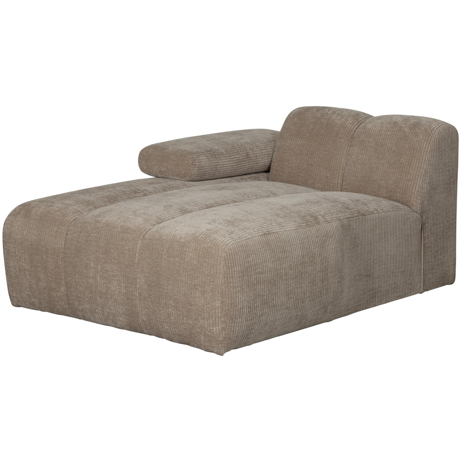 MOJO CHAISELONGUE LINKS GERIPPTER WEBSTOFF DUNKELSAND