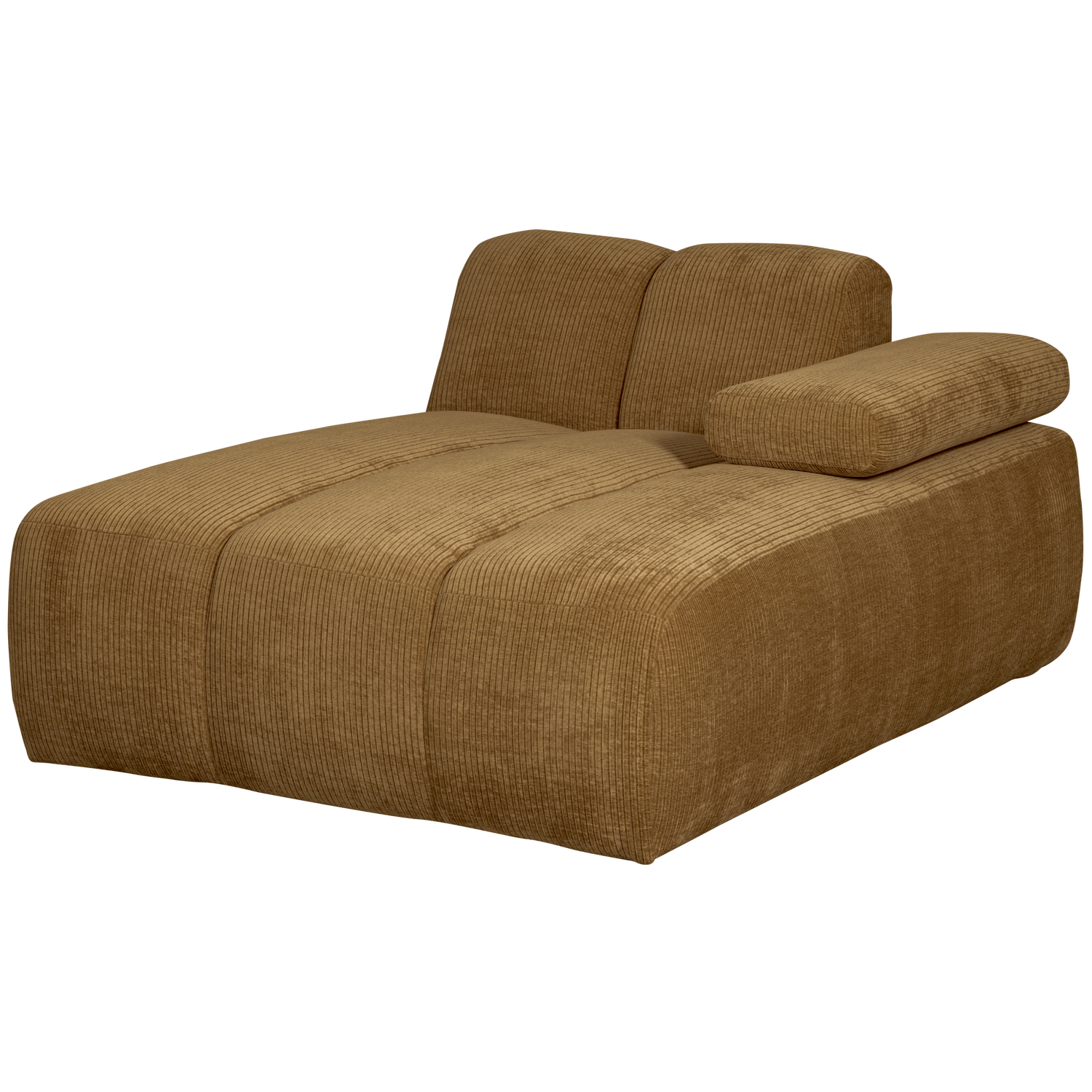 MOJO CHAISELONGUE RECHTS GERIPPTER WEBSTOFF HONIGGELB