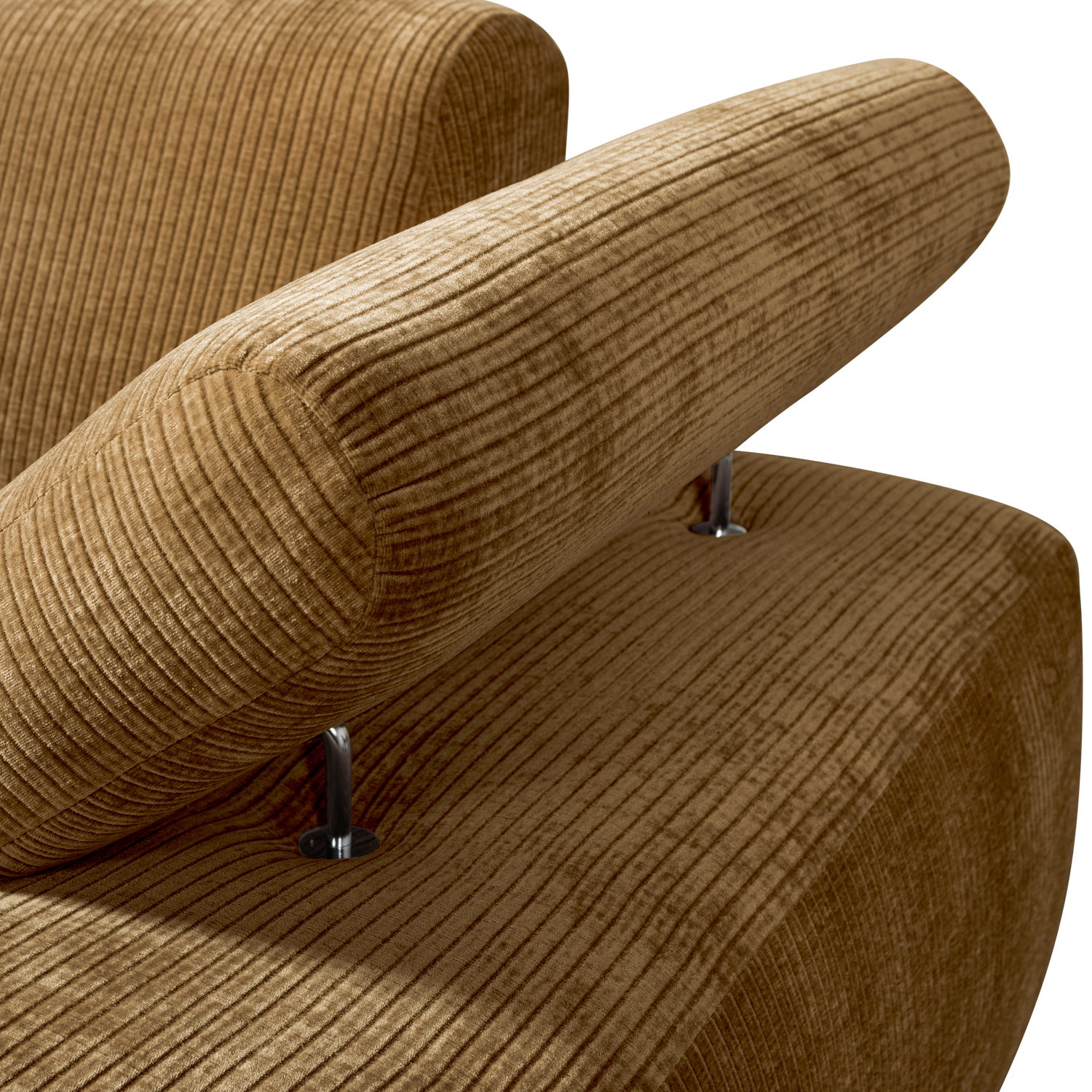 MOJO CHAISELONGUE RECHTS GERIPPTER WEBSTOFF HONIGGELB