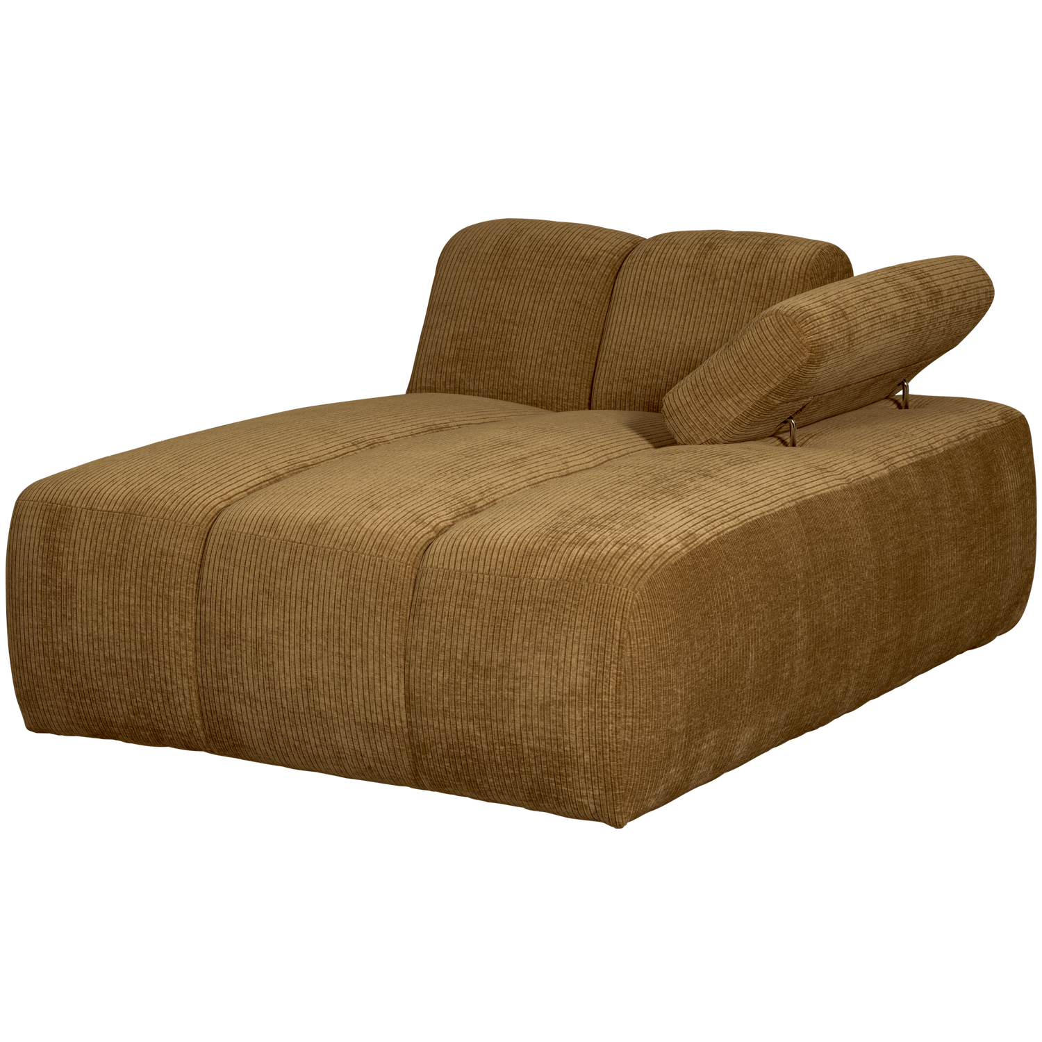 MOJO CHAISELONGUE RECHTS GERIPPTER WEBSTOFF HONIGGELB