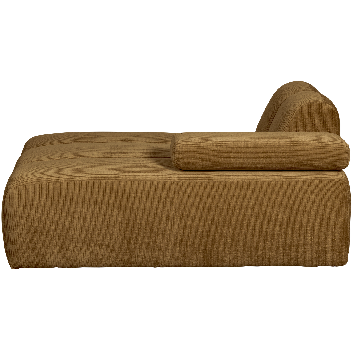 MOJO CHAISELONGUE RECHTS GERIPPTER WEBSTOFF HONIGGELB