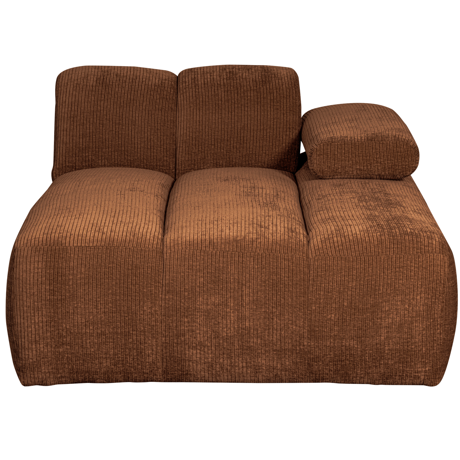 MOJO CHAISELONGUE RECHTS GERIPPTER WEBSTOFF ROSTBRAUN