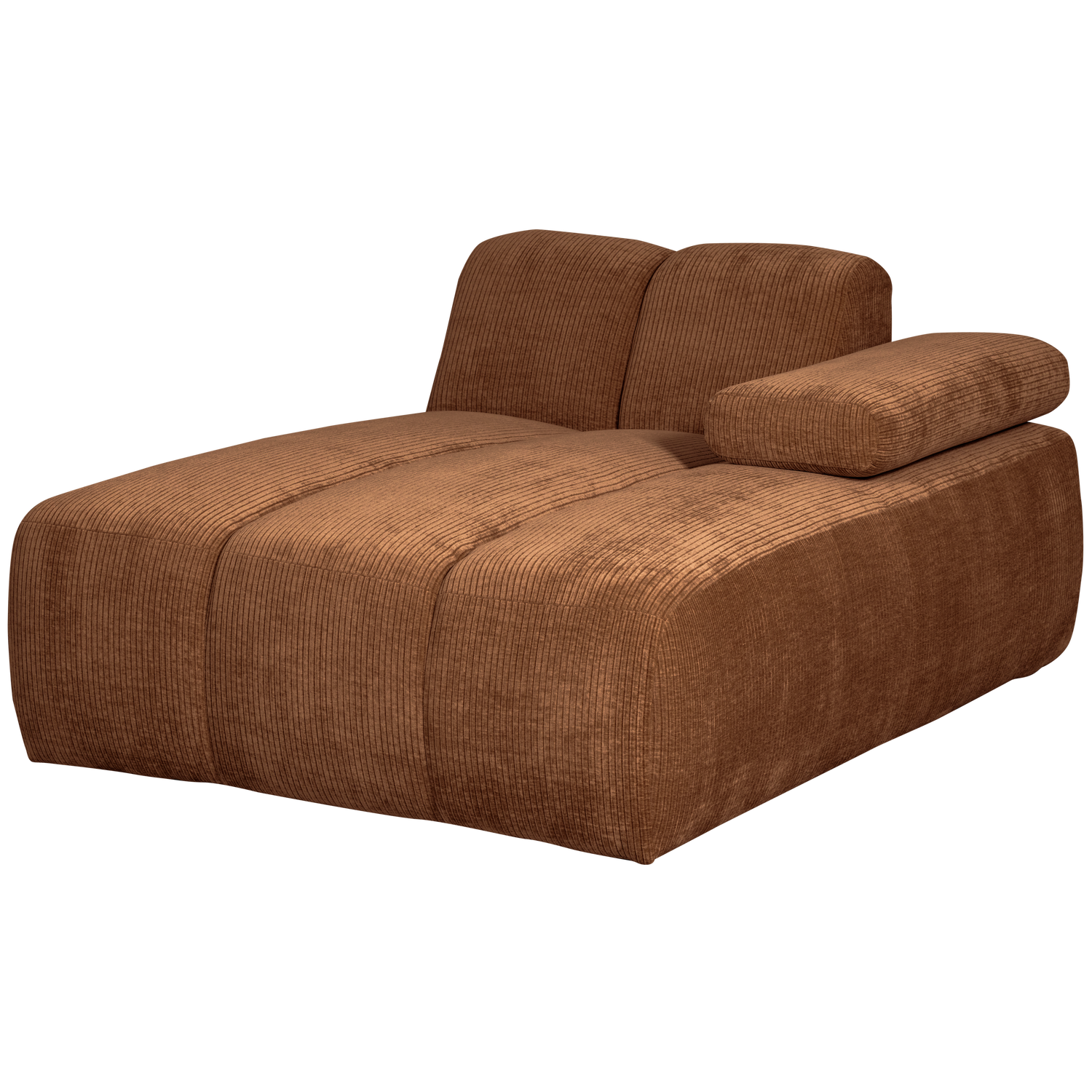 MOJO CHAISELONGUE RECHTS GERIPPTER WEBSTOFF ROSTBRAUN