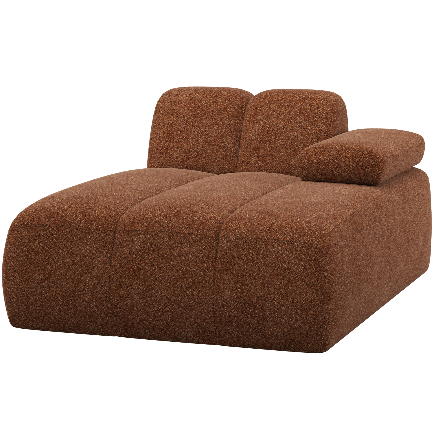 MOJO CHAISE LONGUE RECHTS WOLLE ROSTBRAUN
