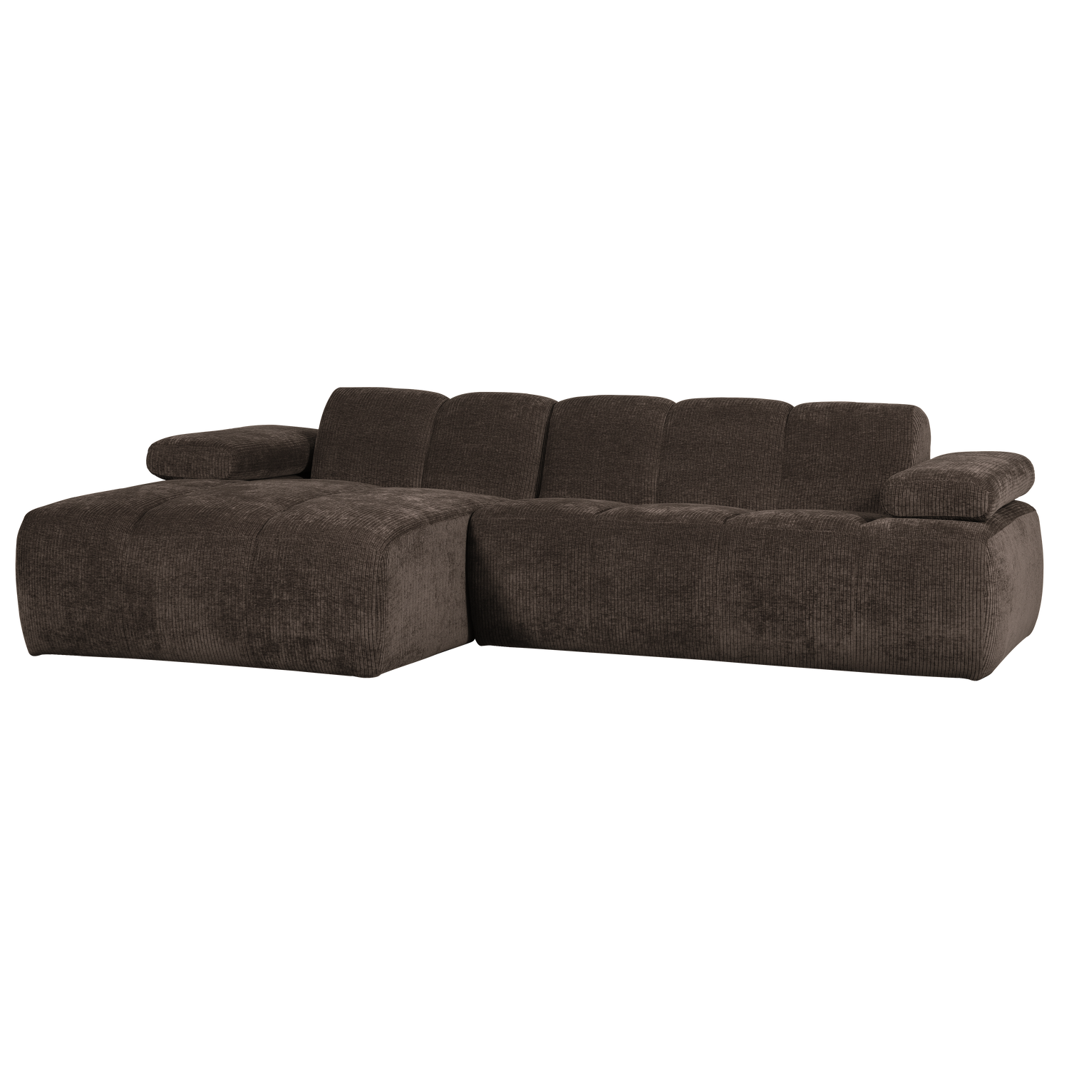 MOJO CHAISE LONGUE SOFA LINKS GERIPPTER STOFFBRAUN