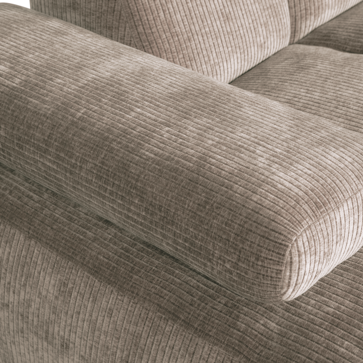MOJO CHAISE LONGUE SOFA LINKS GERIPPTER STOFFDUNKLER SAND