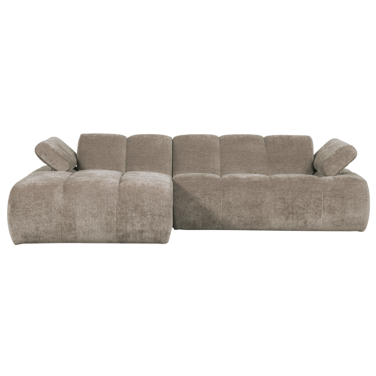 MOJO CHAISE LONGUE SOFA LINKS GERIPPTER STOFFDUNKLER SAND