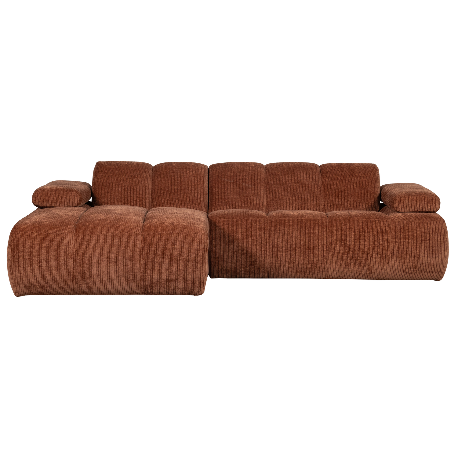 MOJO CHAISELONGUE SOFA LINKS GERIPPTER STOFFROSTBRAUN