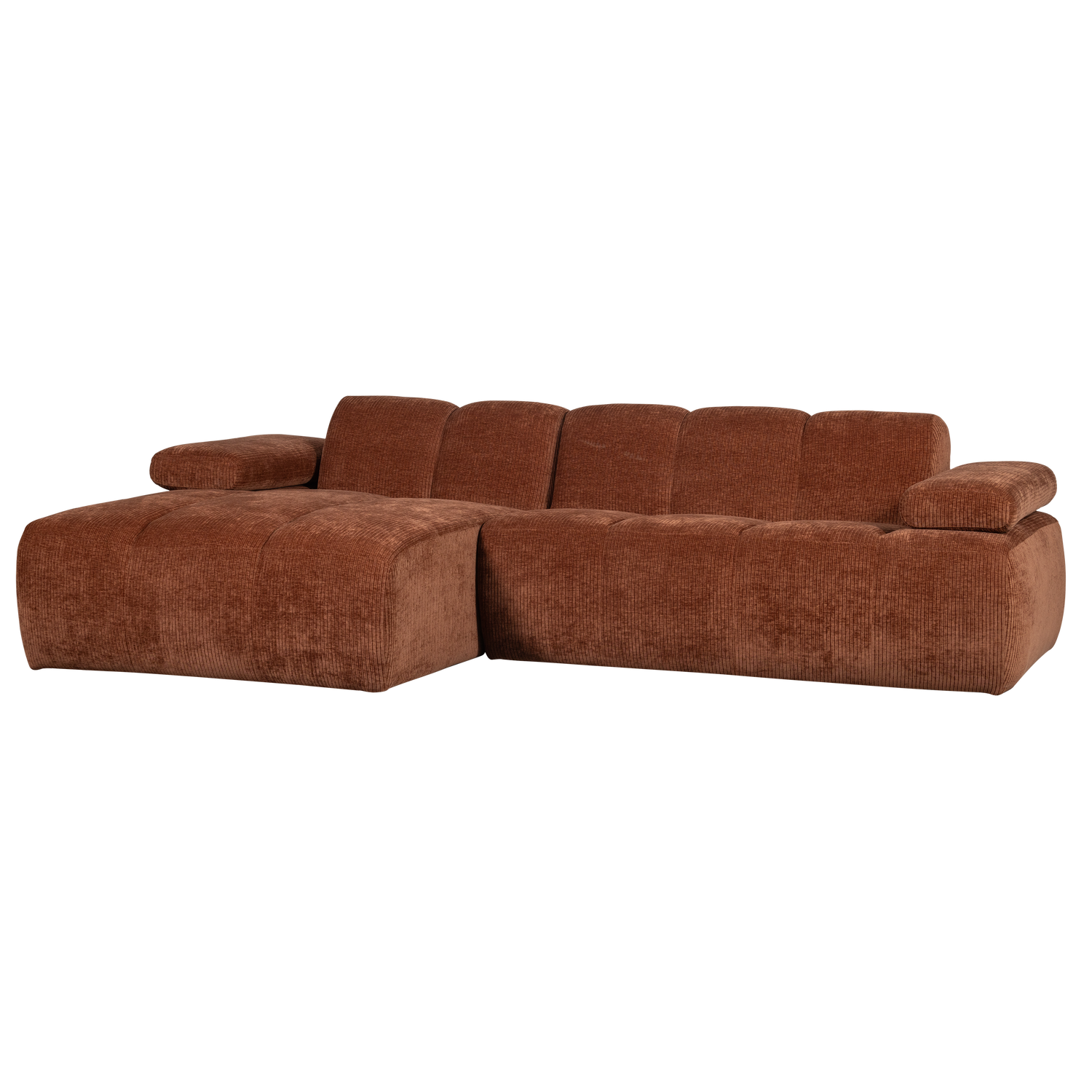 MOJO CHAISELONGUE SOFA LINKS GERIPPTER STOFFROSTBRAUN