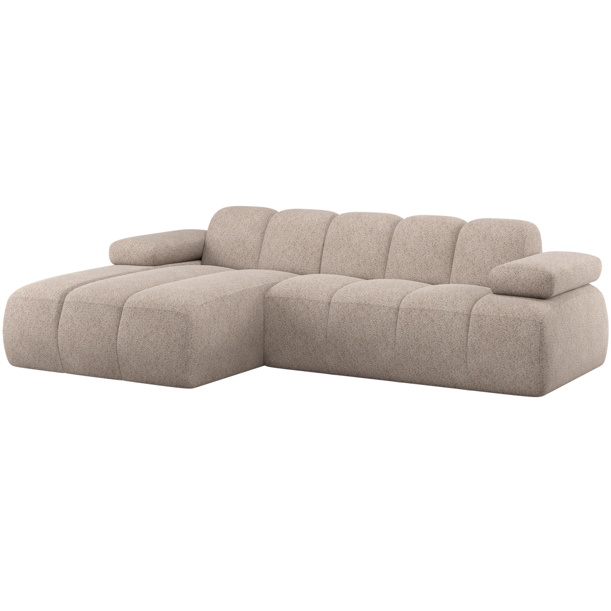 MOJO CHAISELONGUE SOFA LINKS WOLLE DUNKLER SAND