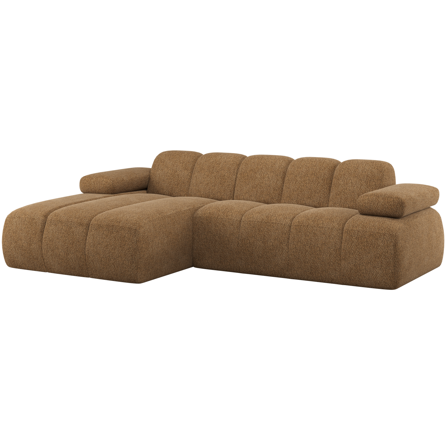 MOJO CHAISELONGUE SOFA LINKS WOLLE DUNKLER HONINGELB