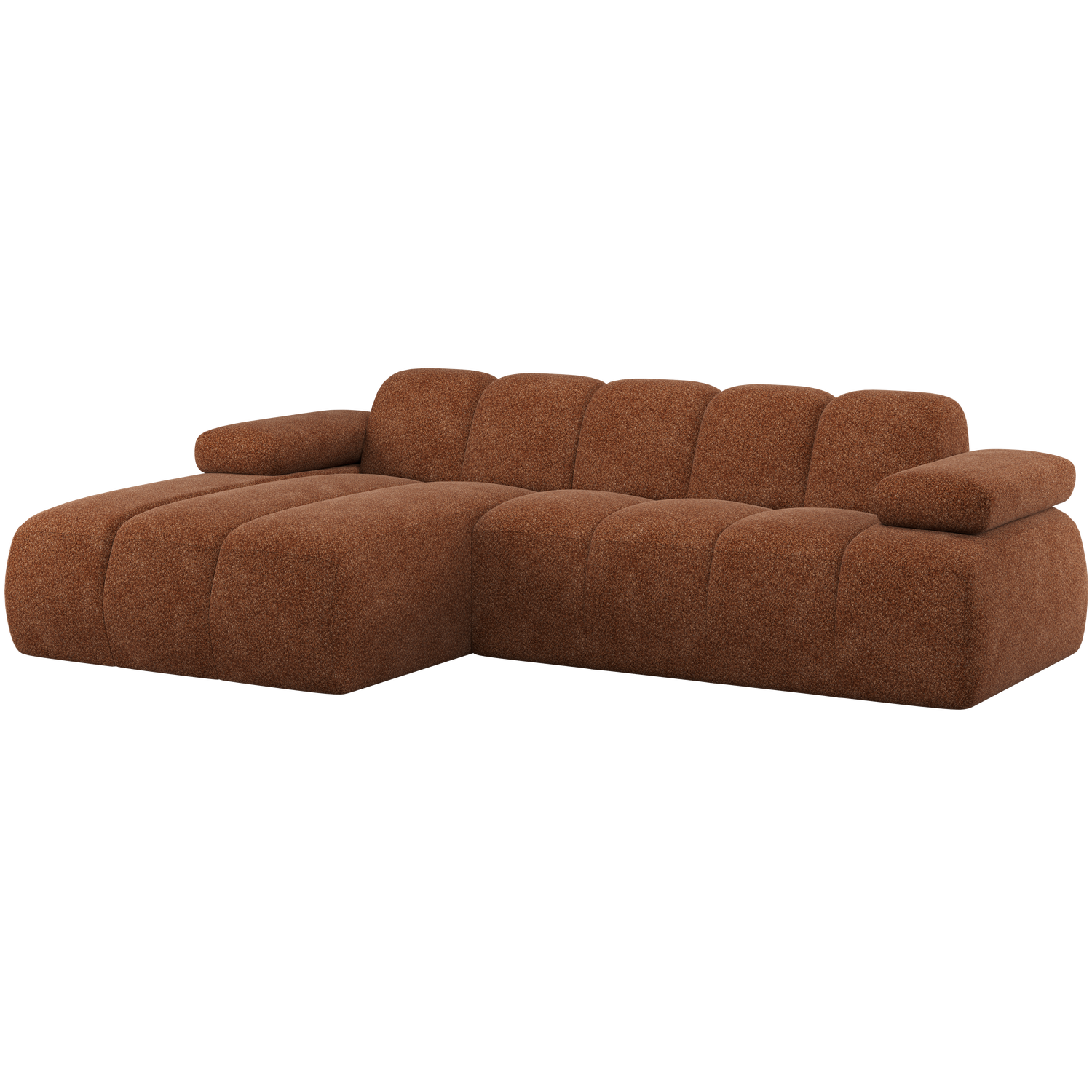MOJO CHAISELONGUE SOFA LINKS WOLLE ROSTBRAUN
