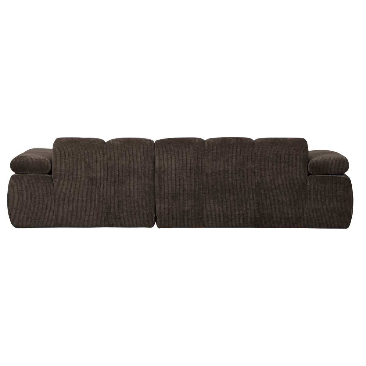 MOJO CHAISE LONGUE SOFA RECHTS GERIPPTER STOFFBRAUN