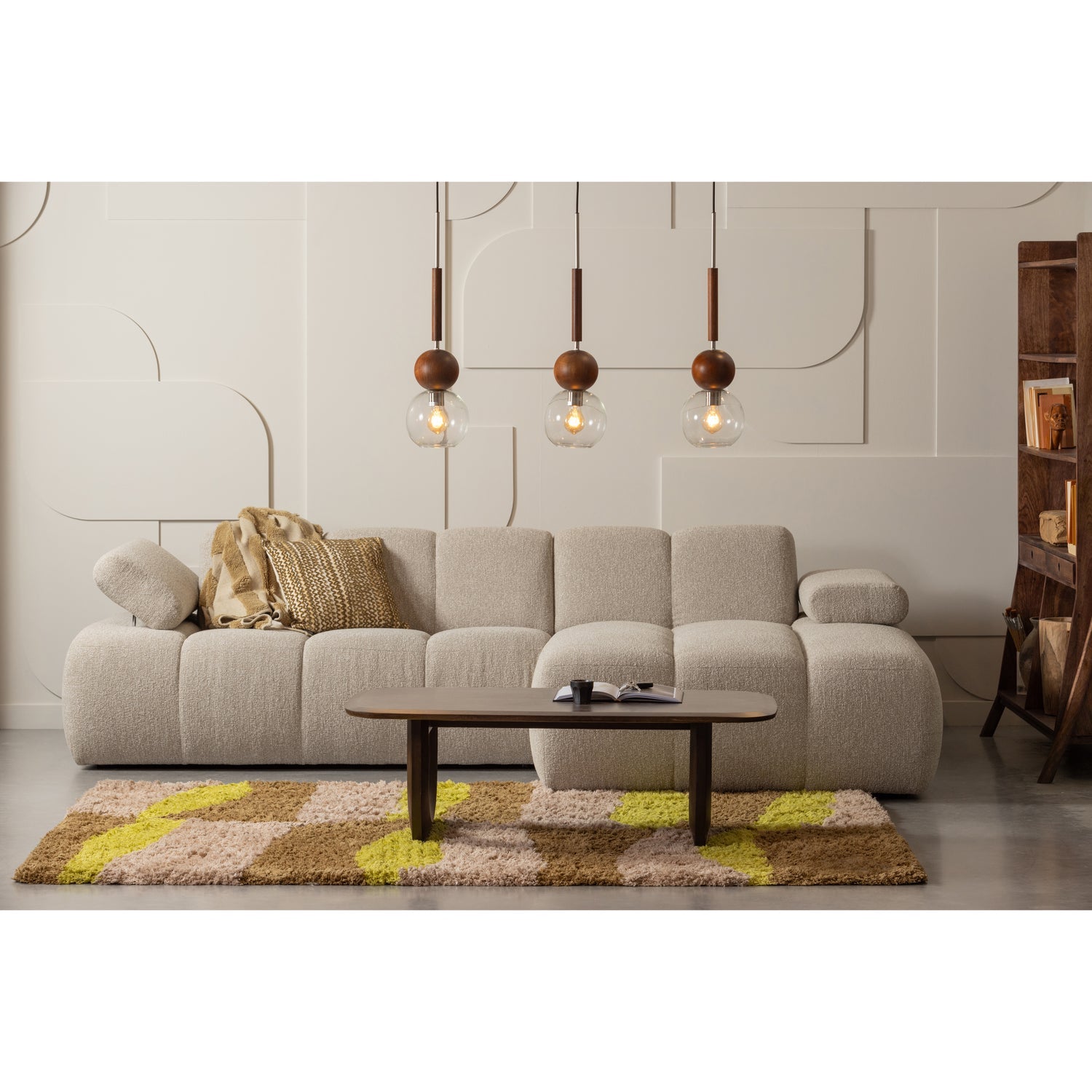 MOJO CHAISELONGUE RECHTS BOUCLE BEIGE MELIERT