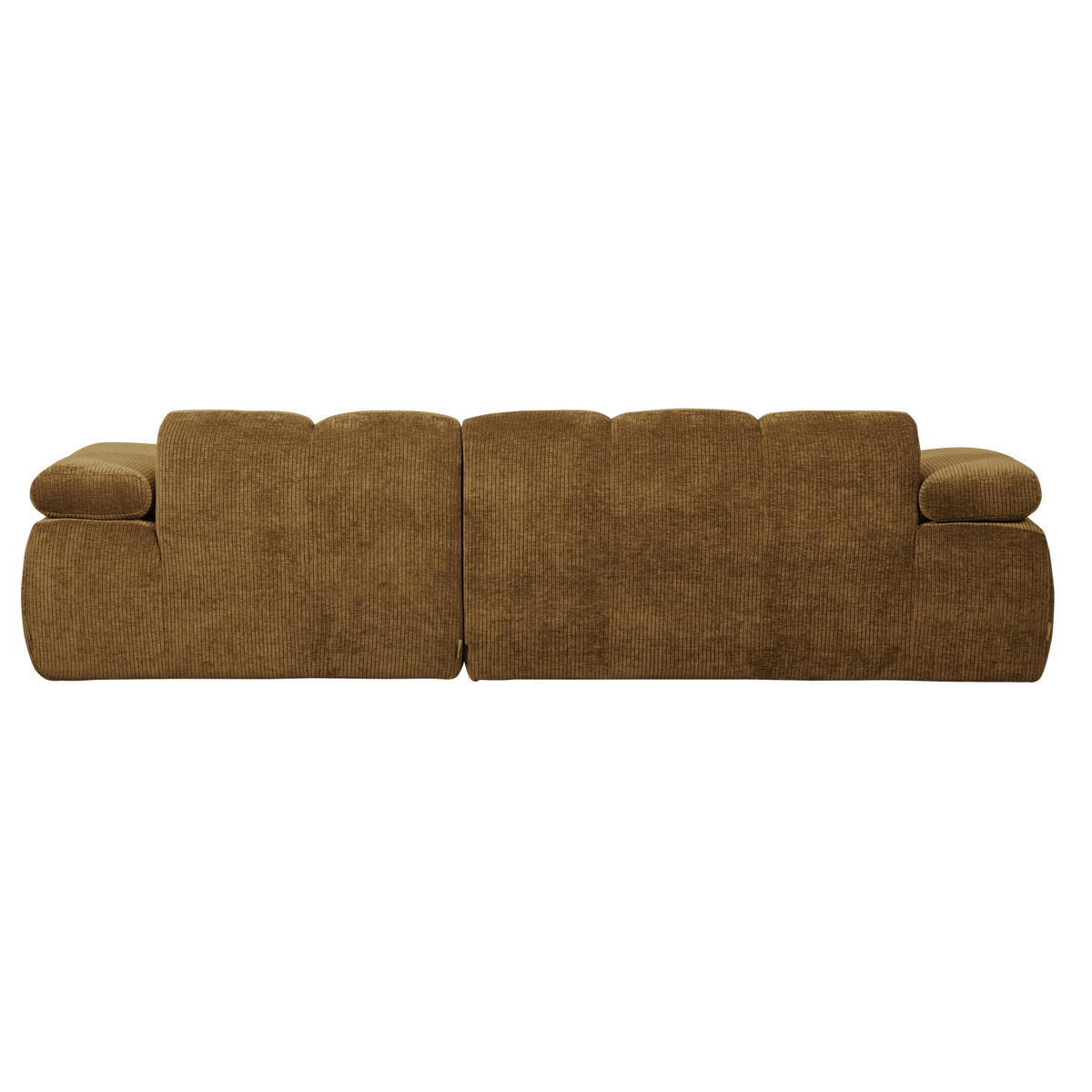 MOJO CHAISE LONGUE SOFA RECHTS GERIPPTER STOFFHONIGGELB