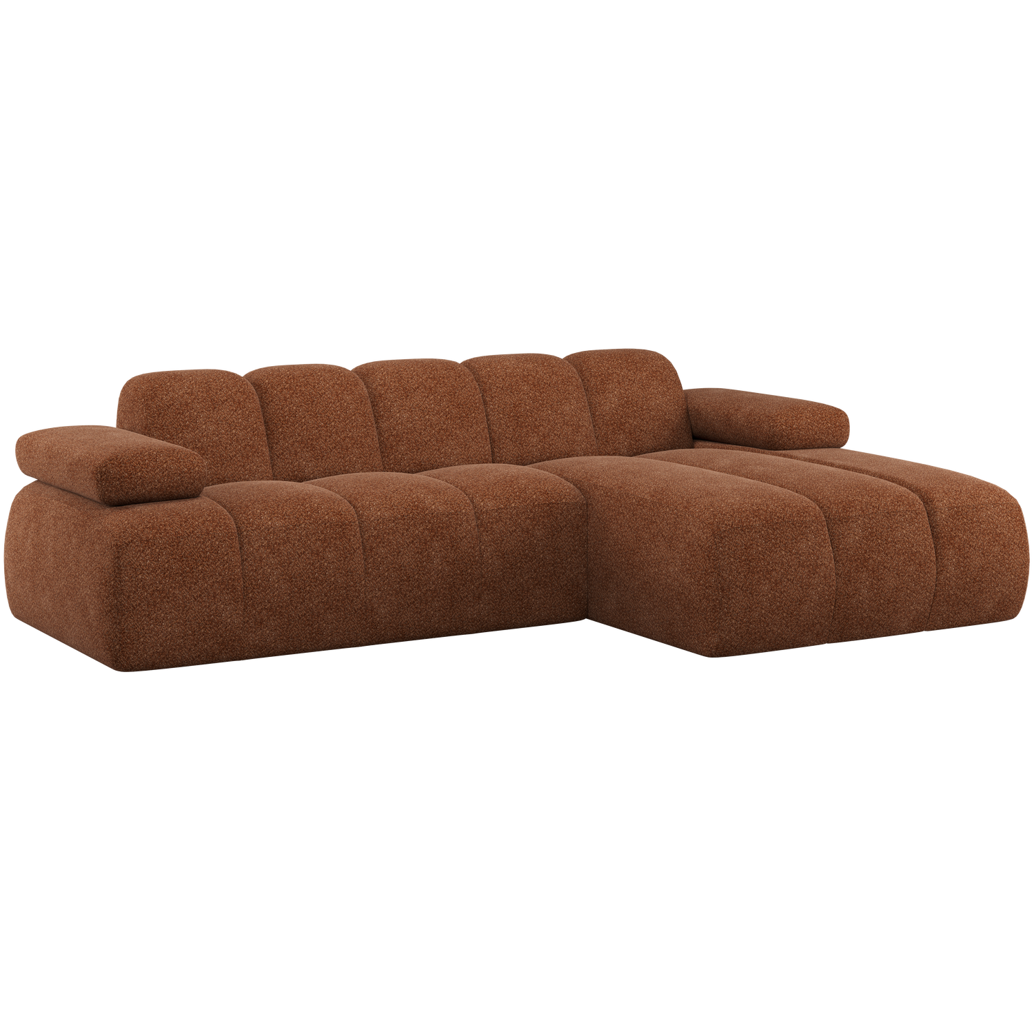 MOJO CHAISELONGUE SOFA RECHTS WOLLE ROSTBRAUN