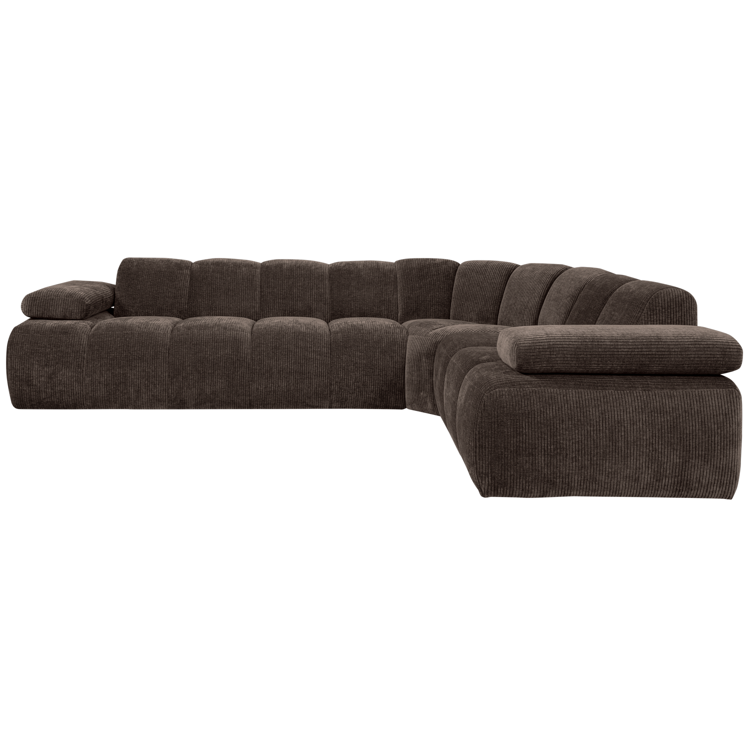 MOJO ECK SOFA RECHTS GERIPPTER WEBSTOFF BRAUN