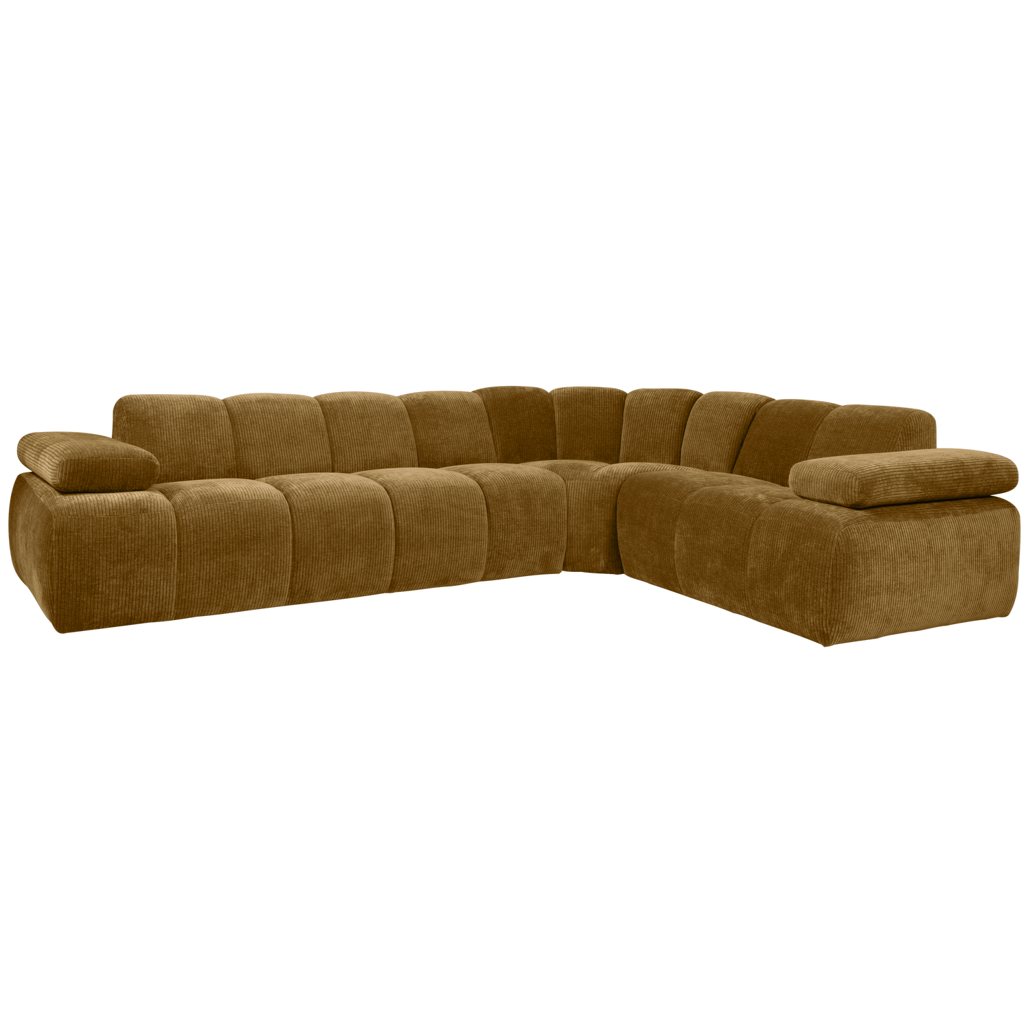 MOJO ECK SOFA RECHTS GERIPPTER WEBSTOFF HONIGGELB