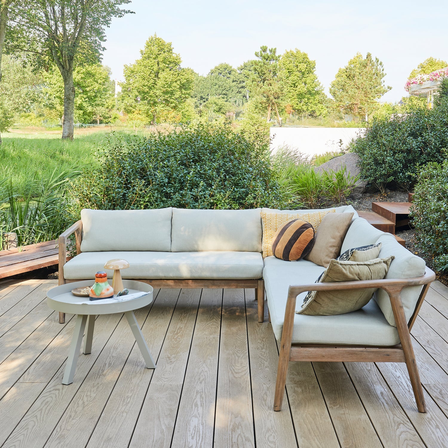 BIAM GARTEN LOUNGESET AKAZIENHOLZ NATUR/SAND [fsc]