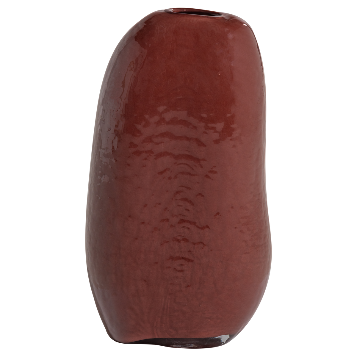 SAHIL VASE GLAS MIT STREIFEN BRAUN/ROT