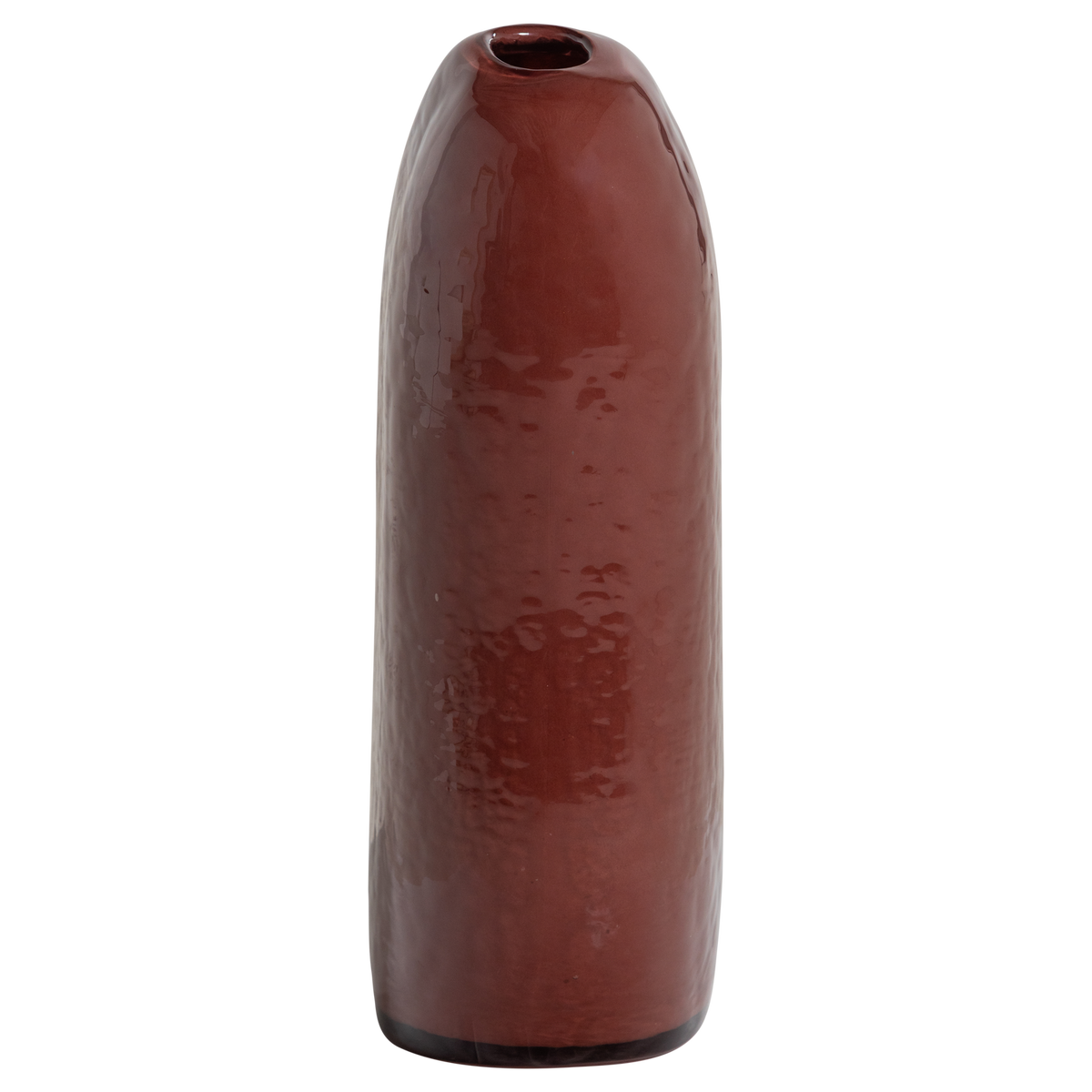 SAHIL VASE GLAS MIT STREIFEN BRAUN/ROT